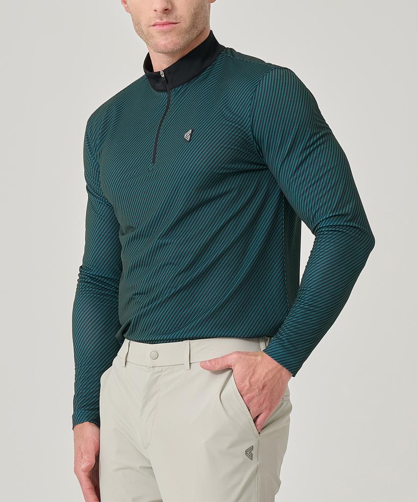 BILTMORE Men'S Golf Two-Tone Print Zip-Up Long Sleeve T-Shirt