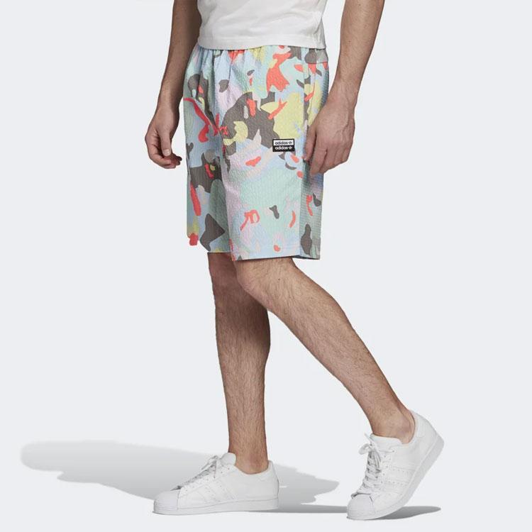 Adidas Originals Trefoil All-Over Print Shorts with Drawstring and Regular Fit Men Shorts Floral FM2244