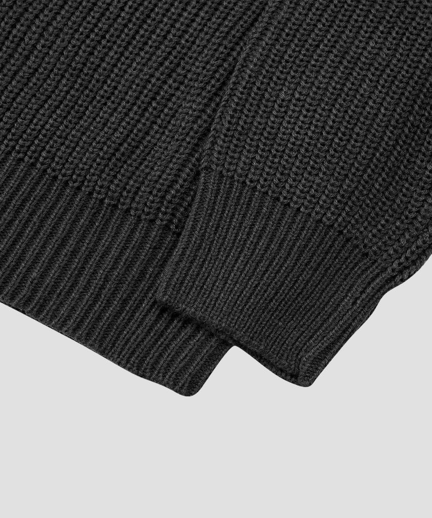 AGOD Crew Neck Rib Oversized Hazzi Knit [Charcoal]