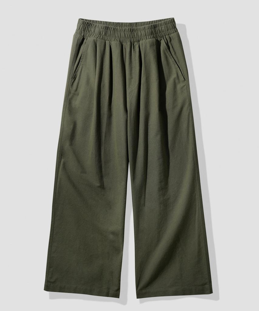 PERSTEP Cool Mix Linen-Like Flare Fit Long Pants Khaki Khlp4703