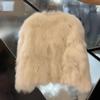 2024 Women Winter Fashion New Faux Fox Fur Coat Metal Button Thickened Warm Tops