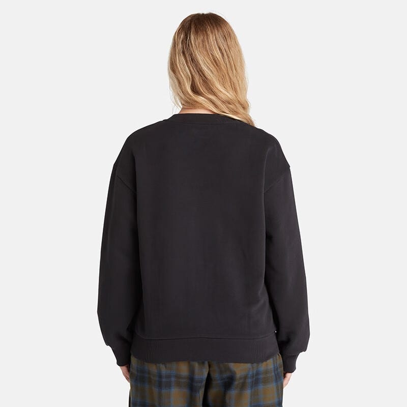 Timberland Sweatshirts Women's Black Crew Neck Moderate Regular A6HV5-001