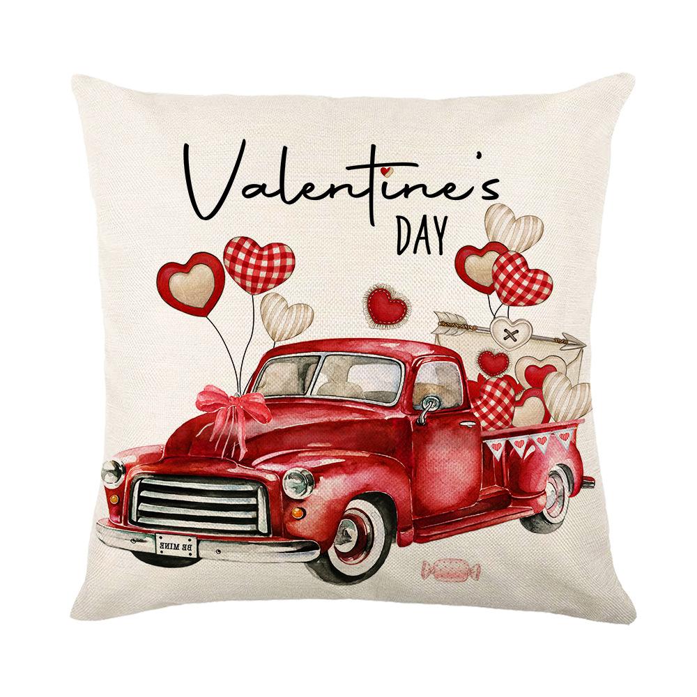 Rose Love Pillow Cover Valentine's Day Letters Couple Home Cushion Cover Sofa Bedroom Cushion