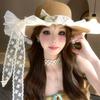 Mori Original Sweet Sun Hat Lolita Pastoral Straw Hat Sunscreen Lace Mesh Streamer Bow Hat Beauty