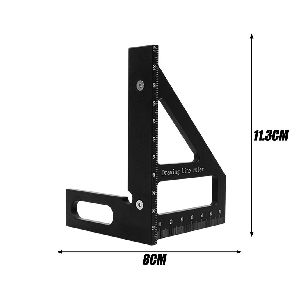 Metric Woodworking Square Protractor 3D 45/90 Degree Layout Aluminum Alloy Miter Measuring Triangle Ruler Carpenter Toolsolss