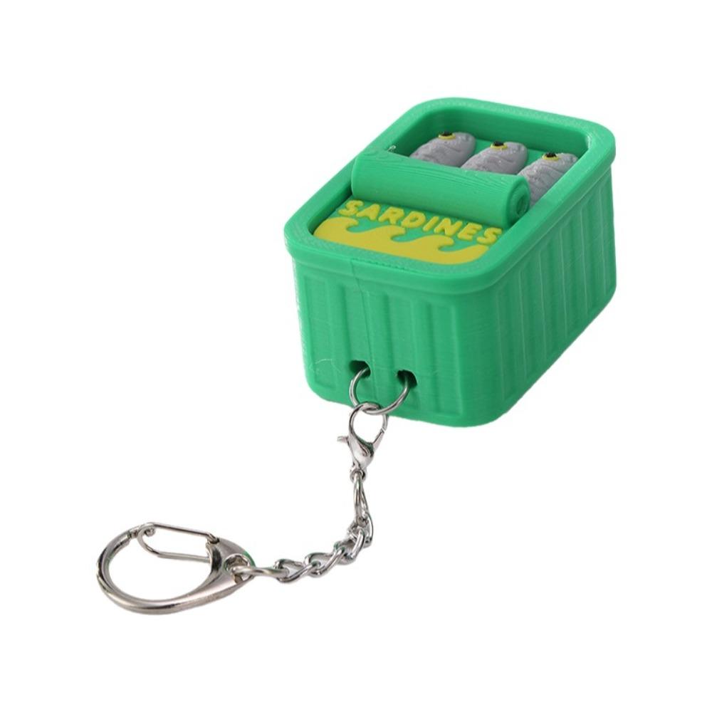 Cute Design Sardine Clicker Press Sound Device Sardine Tin Decompression Toy Bag Accessory