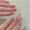 10PCS  Butterfly Press on Nails Cat Eyes Blush Butterfly Fake Nails Cat Eyes Pink False Nails Handmade DIY False Nails for Women