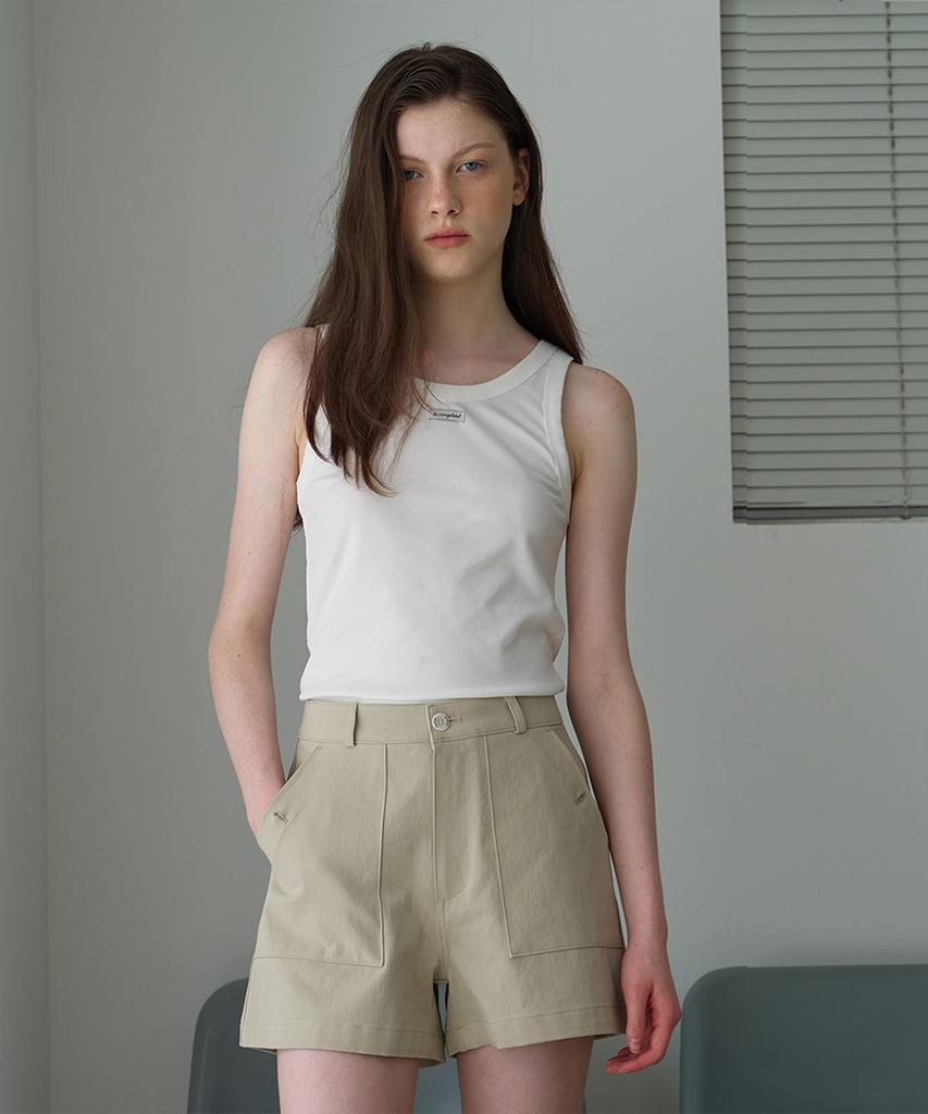 Button Pocket Button Shorts (Khaki)