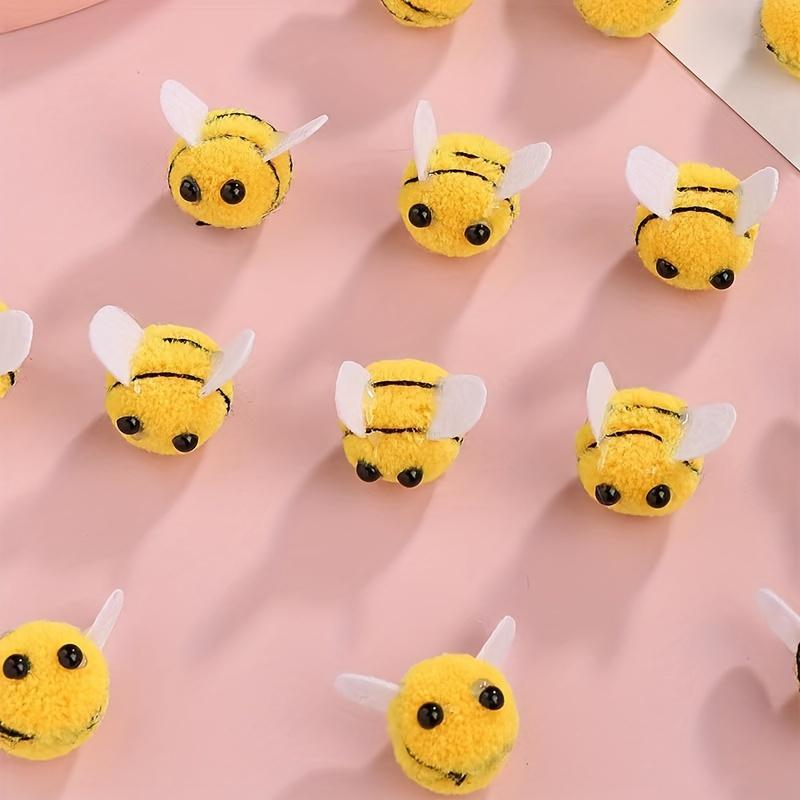 10 Stück Mini-Bienen-Pompon-Dekorationen Basteln Partygeschenke Blumengestecke DIY-Projekte Heimdekorationszubehör