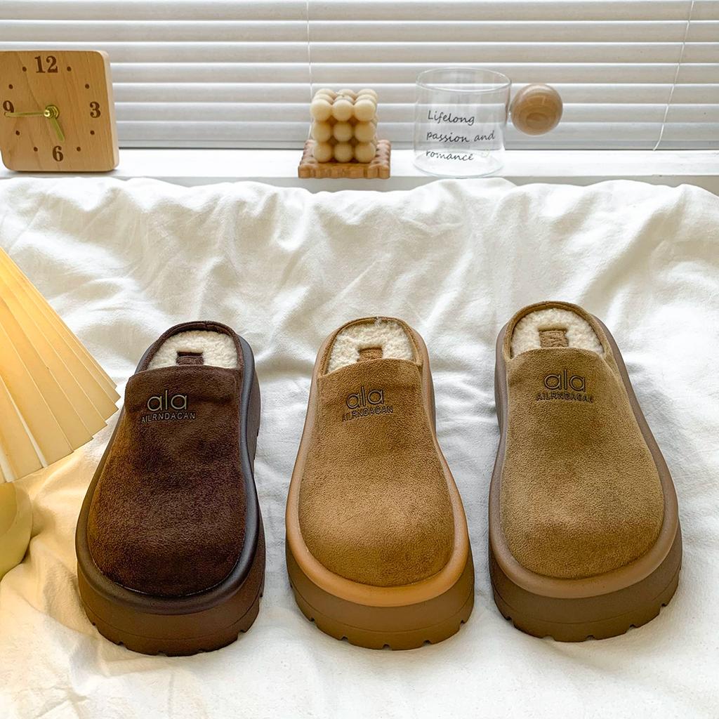 Baotou Half-drag Muffin Shoes for Women To Wear 2025 Autumn Korean Version of Versatile Thick Soles To Increase the Height of Casual Lazy People