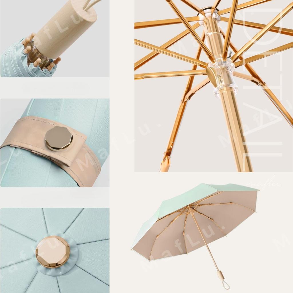 Składany na słońce i deszcz Ochrona przed promieniowaniem UV Światło Ciepło Wiatr Woda 8 Duży Parasol z rdzeniem pistacjowym, Dzień, Parasol, Damski, UPF50+, Blokujący,