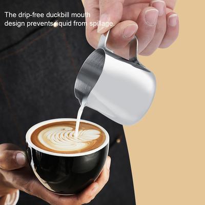 Kaffee Kännchen Aufschäumkännchen Milchaufschäumbecher Milchkännchen Edelstahl Milchaufschäumbecher Kaffee Kännchen Krug Latte Art