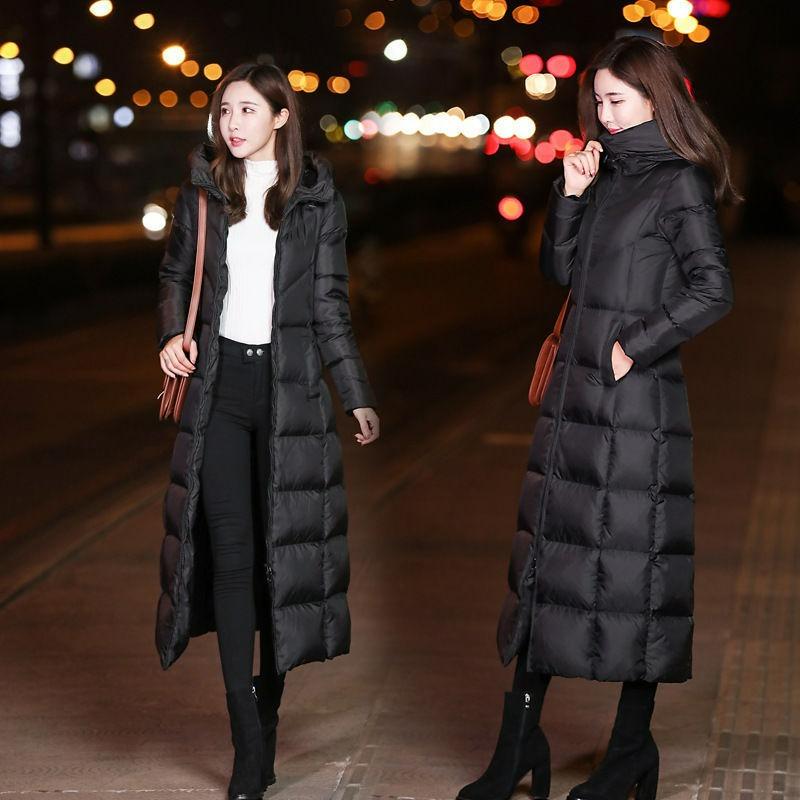 Cotton-padded Jacket Women's Long Over-the-knee Winter Thickened Cotton-padded Jacket Women's Thickened Slim-fit Hooded Ladies Padded Jacket
