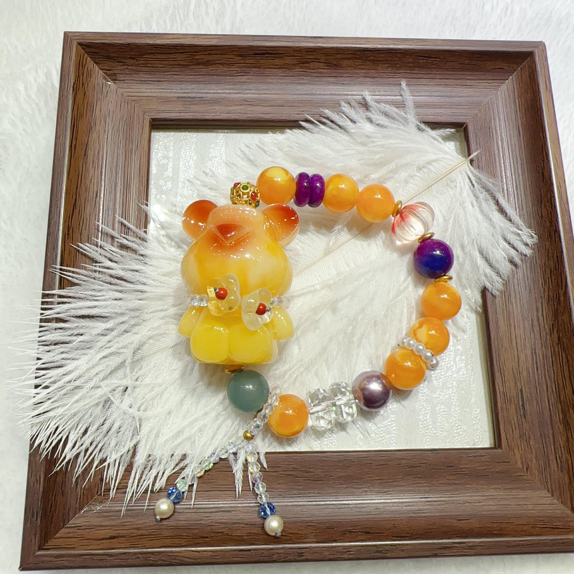 

Second Gen Color-Changing Beeswax Teddy Bear Bracelet - DIY Fashion Style, Cute & Large Size