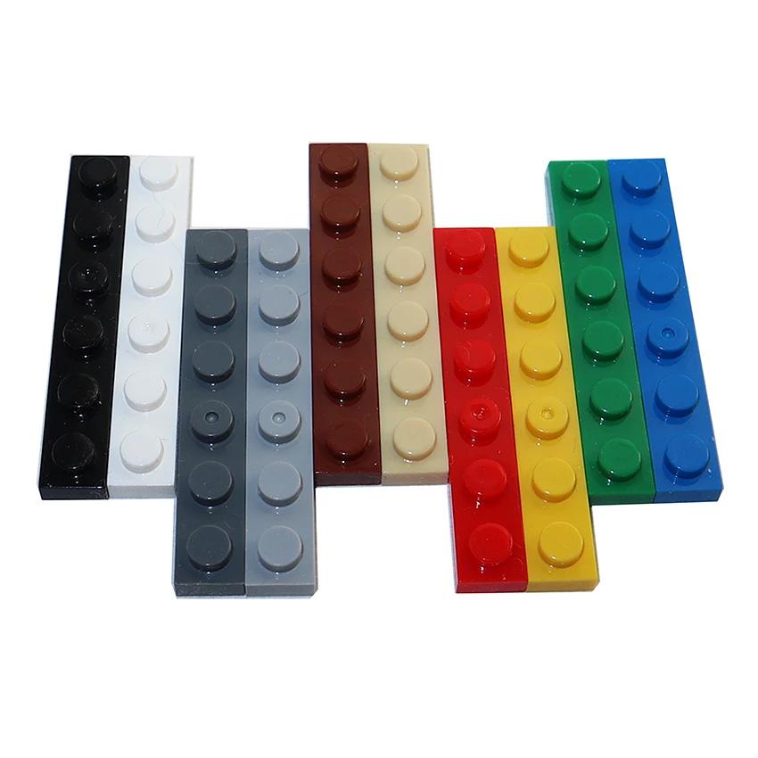 Non-Toxic 50Pcs 3666 Size 1X6 Dot Plate Moc Assemble Particles Diy Building Blocks 1*6 Figures Bricks Educational Creative Toy For Kid