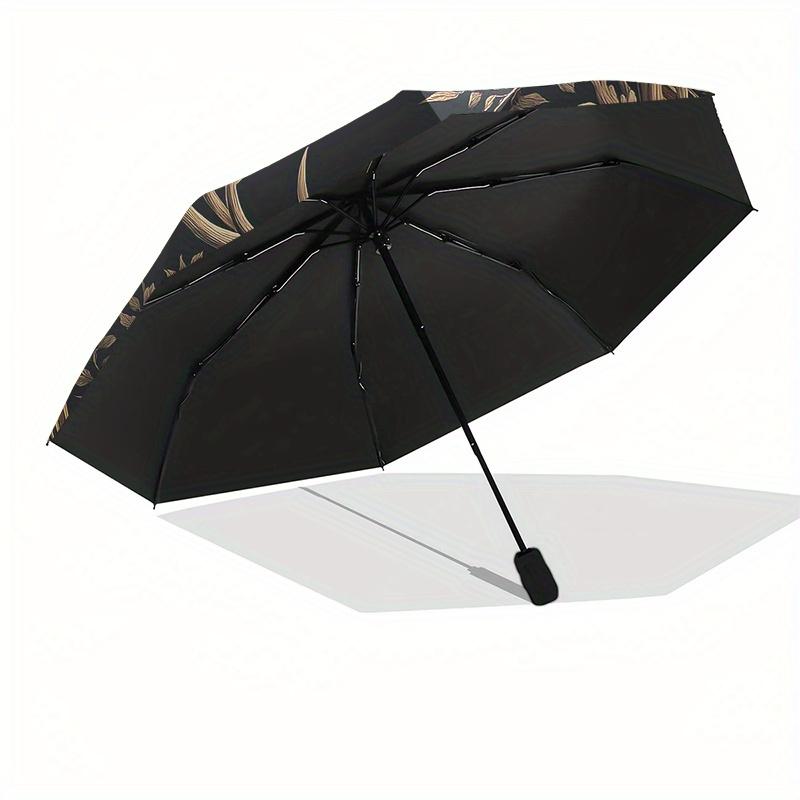 Elegant Deer Wall Decor: Nature's Majestyin Gold & BlackUmbrella, Portable 3-Fold Compact Umbrella for Men & Women Gift