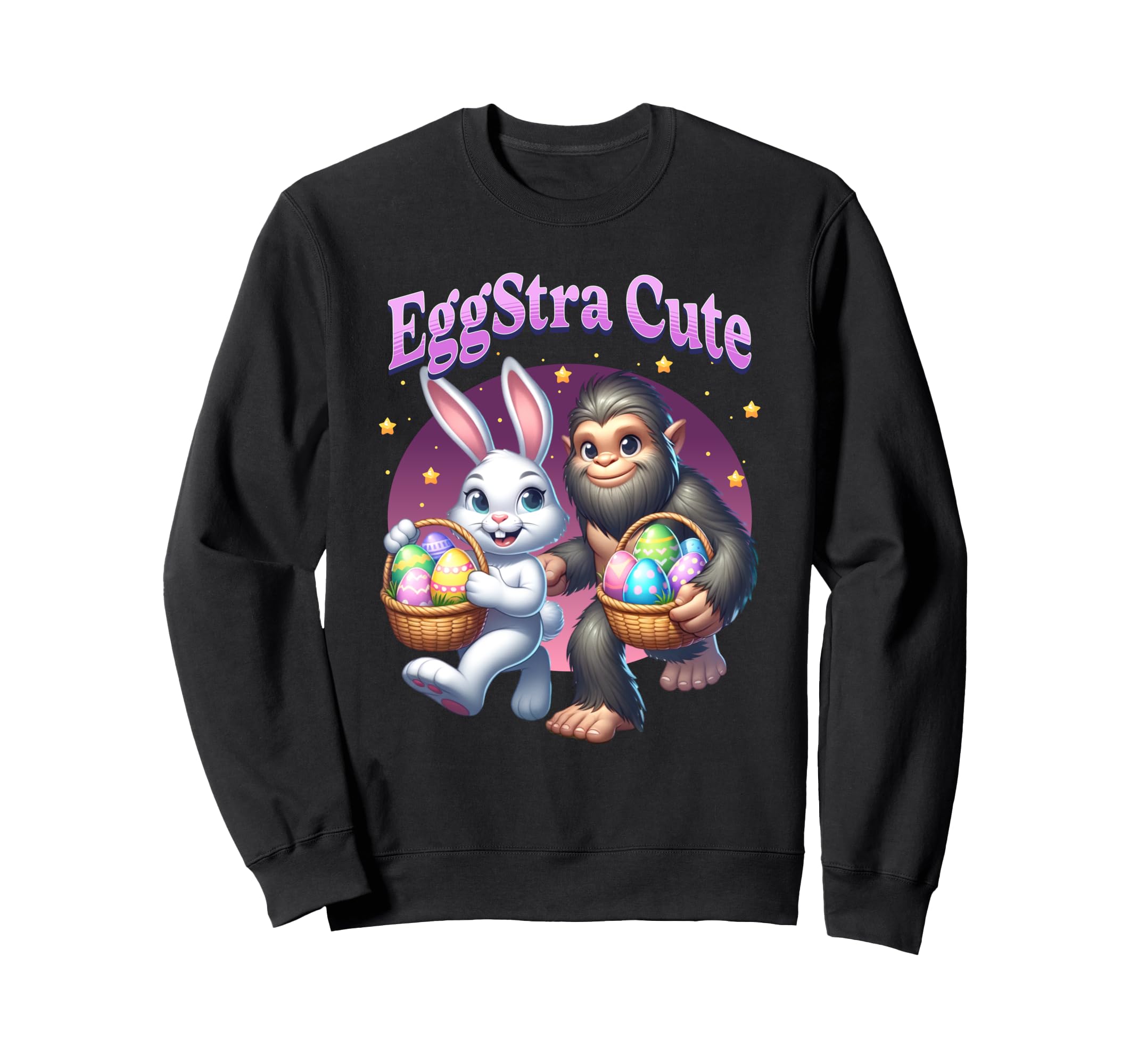 Eggstra Cute Easter Bunny Bigfoot Sasquatch Egg Hunt Girls Sweatshirt