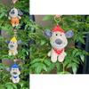 Lovable Small Plush Dog Accessory Cute Keychain Toy With Colorful Bead Chains