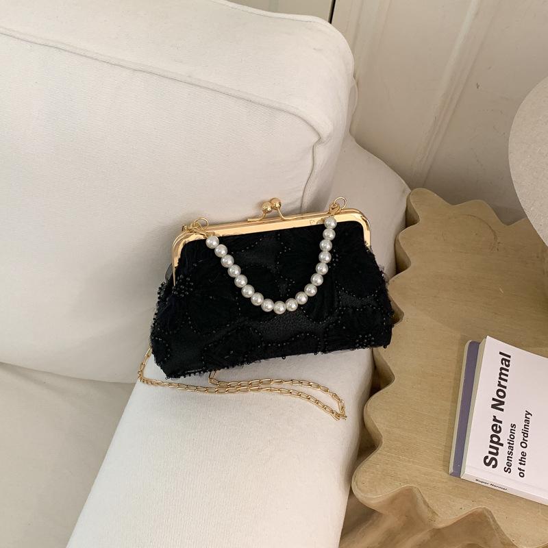 Blumenverschluss Perlen Handtasche, Clutch Tasche, Ketten Tasche, Beutel Tasche Aus Muscheln