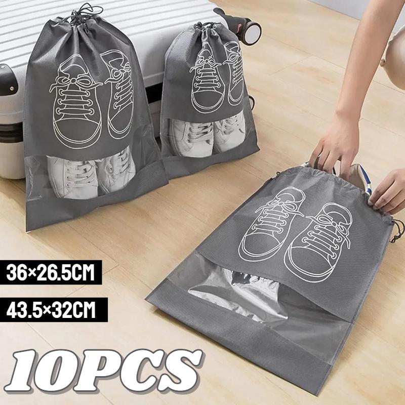 Non-Woven Shoe Storage Bags Portable Travel Shoe Dust Bags Organizer Pouch Packing Bag for Shoes Storage Organizers