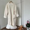 Coral Fleece Jacquard Nightgown Winter Pajamas Warm Homewear Nightdress
