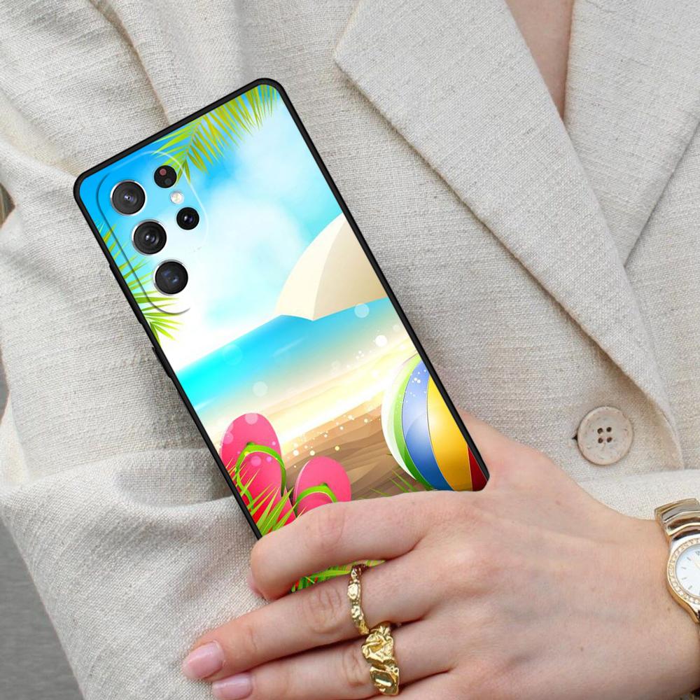 Summer Beach Relax Starfish Ocean Sky Sun Cell Phone Case for Samsung Galaxy S26 Ultra S25 S24 S23 S22 S21 S20 Note10 Cover