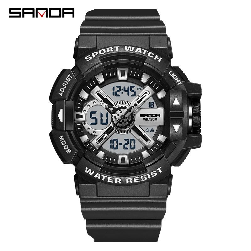 SANDA new multifunctional men's youth outdoor sports waterproof wrist watch