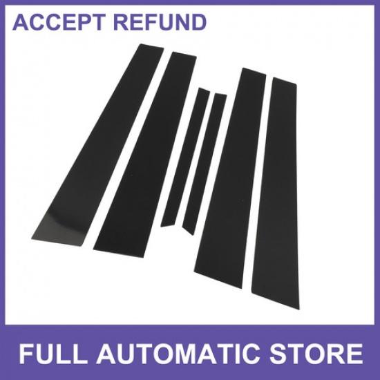 6Pcs  Car Door Pillar Window Trim for Mercedes S-Clas 2007-2013 Black