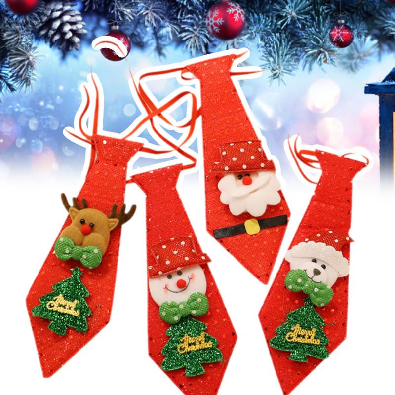 Christmas Tie Bow Santa Claus Holiday Sequin Ties Comfortable Printed Xmas Decor