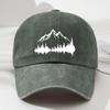 Retro Mountain Print Soft Top Baseball Cap Unisex Fashion Outdoor Sports Fishing Cap