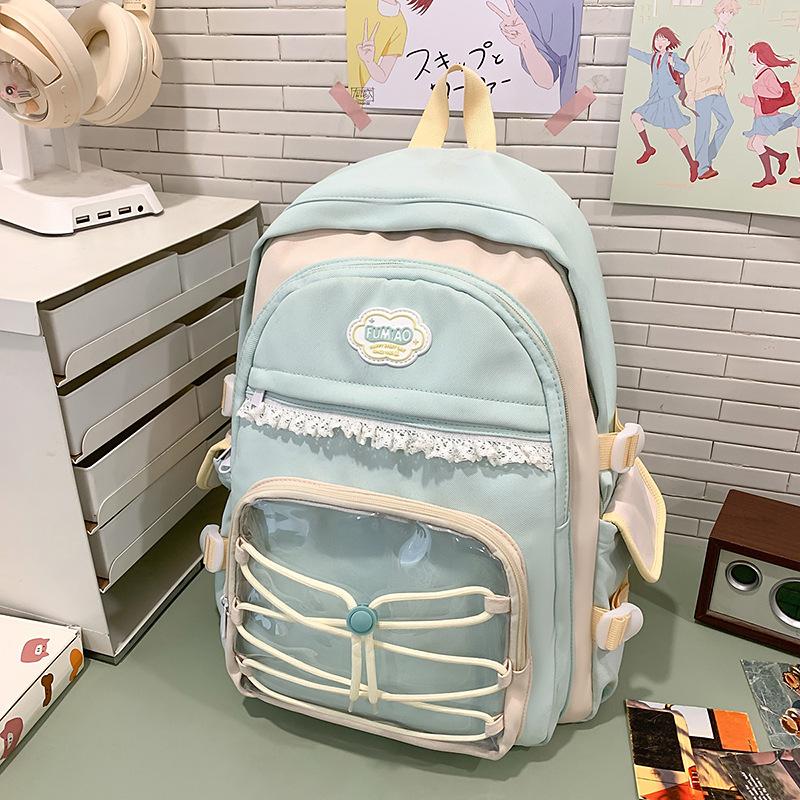 Schoolbag for Women Large Capacity High School Junior High School College Backpack Korean Style Trendy Travel Leisure Backpack College Backpack