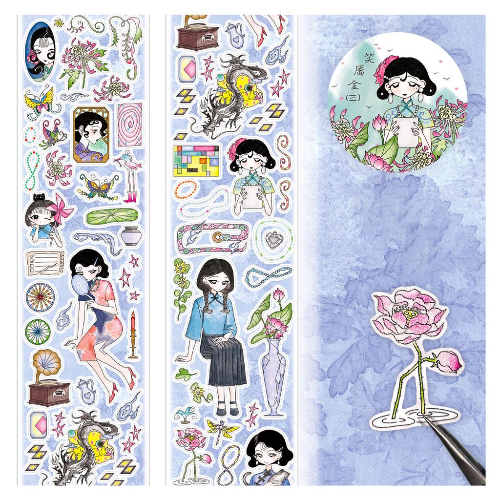 Oriental Ancient Stickers Rolls Funny DIY Craft Decorative Sticker for Phone DIY Crafts Scrapbook Art Journal