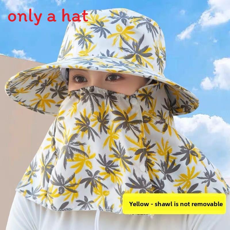 Summer Sun Protection Cap With Wide Brim Cotton Breathable For Outdoor Work And Cycling