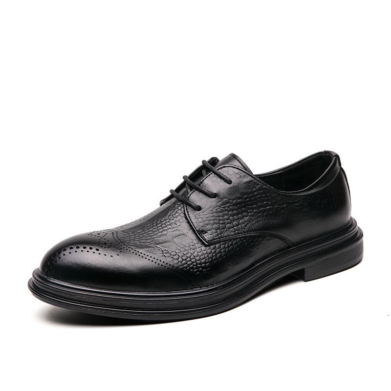 2025 Men s Large Size Autumn Leather Formal & Casual Shoes 41 чёрный