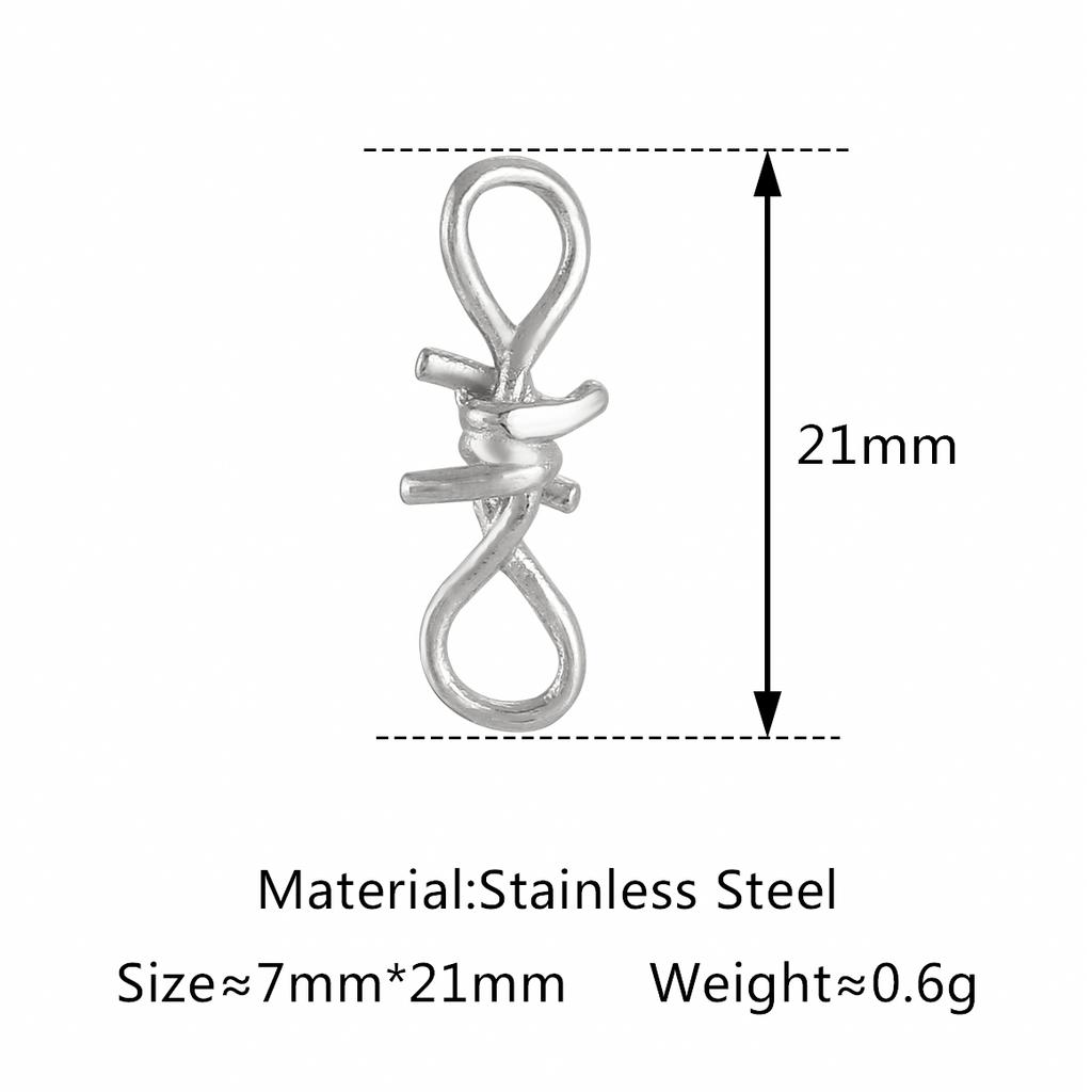 3PCS Cute Tulip Flower/Bow/Four Leaf Clover Charms for Jewelry Making Stainless Steel Star Pendant DIY Bracelet Necklace Earring