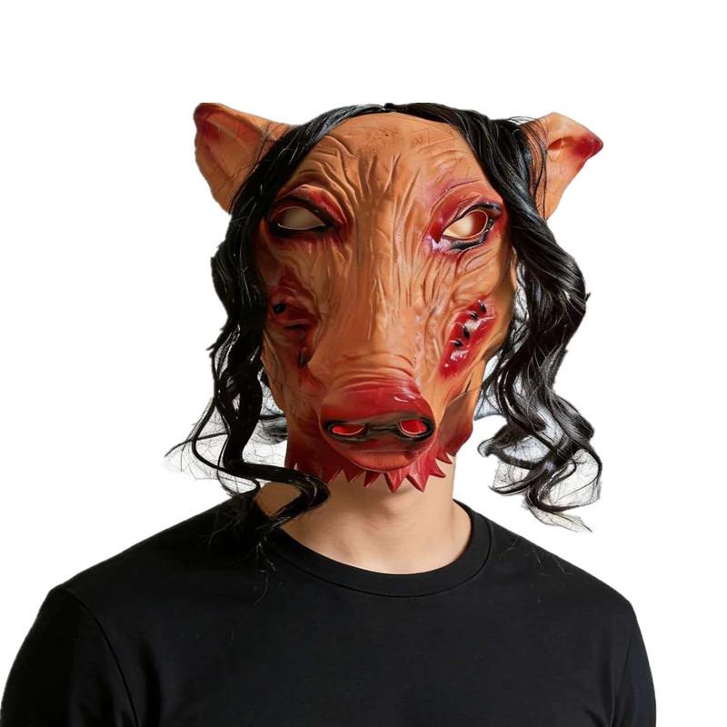 Halloween Horror Pigsy Mask: Escape Room Party Prop & Costume Headgear
