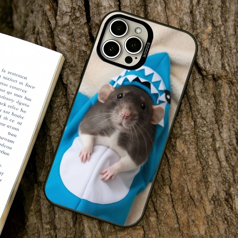 Cute Hamster Phone Case For iPhone 17,16,15,14,13,12,11 Plus,Pro Max,XS,Colorful Silver Phone Case Funda Cover