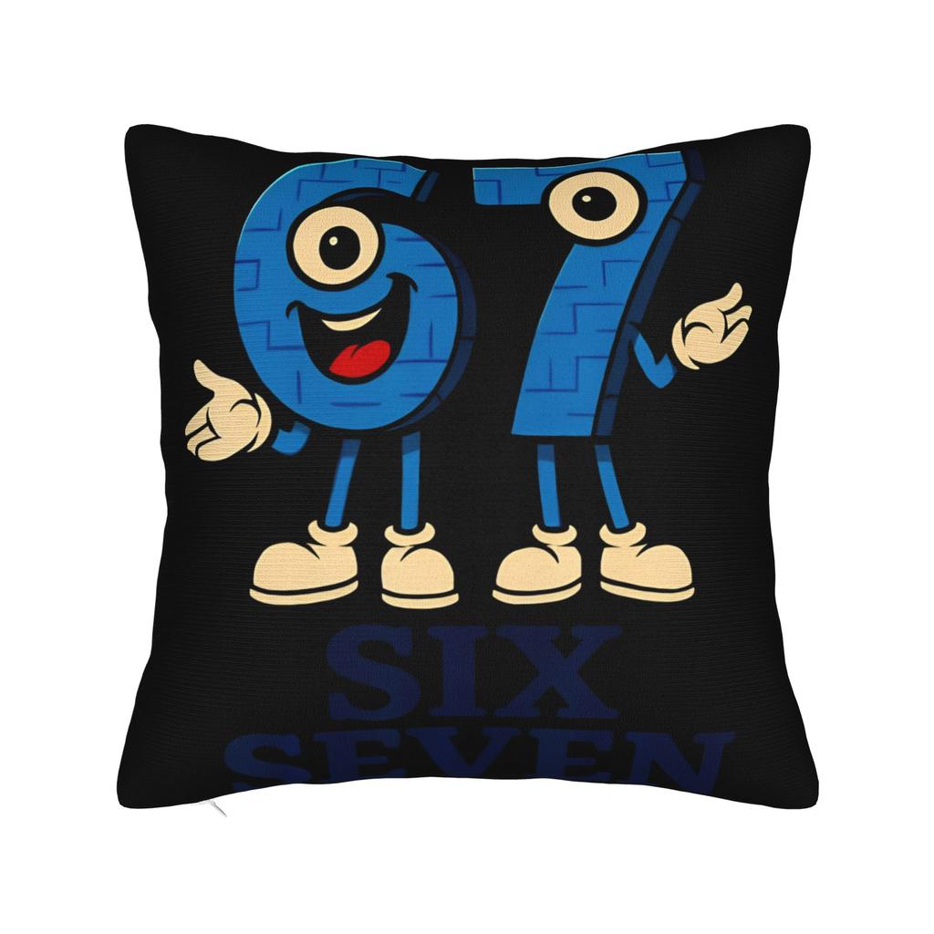 Decorative Pillowcase 67 Six Seven Christmas Bruh Funny Italian Brainrot Meme Product Pillow Case Cover Zippered Multi-Size