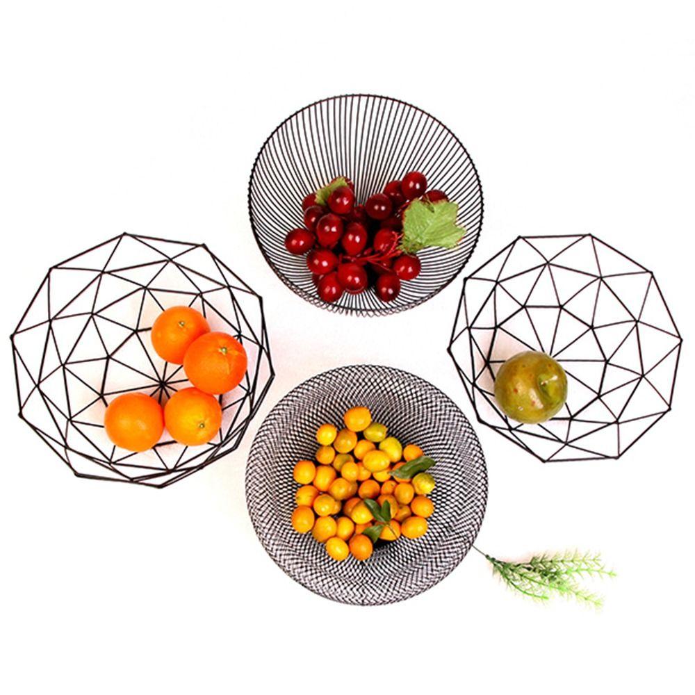 New Black Gold Iron Fruit Basket Multi-sizes Metal Sundries Oragnization Plate Home Storage Vegetable Storage Bowls Kitchen