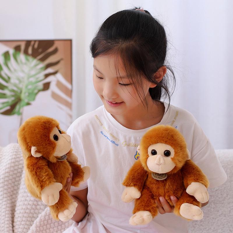 Niedlicher Affe Plüschtier Puppe Stofftier für Jungen Affenförmiges Geschenk 17cm Höhe