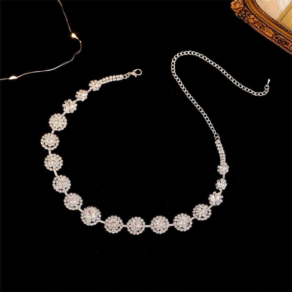 Luxuriöses Schneeflocken Super Flash Diamant Halskette Ohrringe Zweiteiliges Set