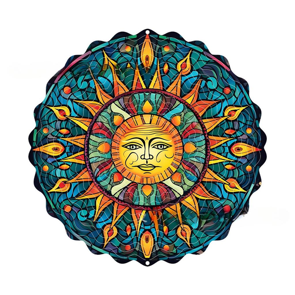 Mandala Wind Spinners for Yard and Garden 3D Steel Hanging Spinner for Outdoor Indoor 360 Degree Swivel Spinner