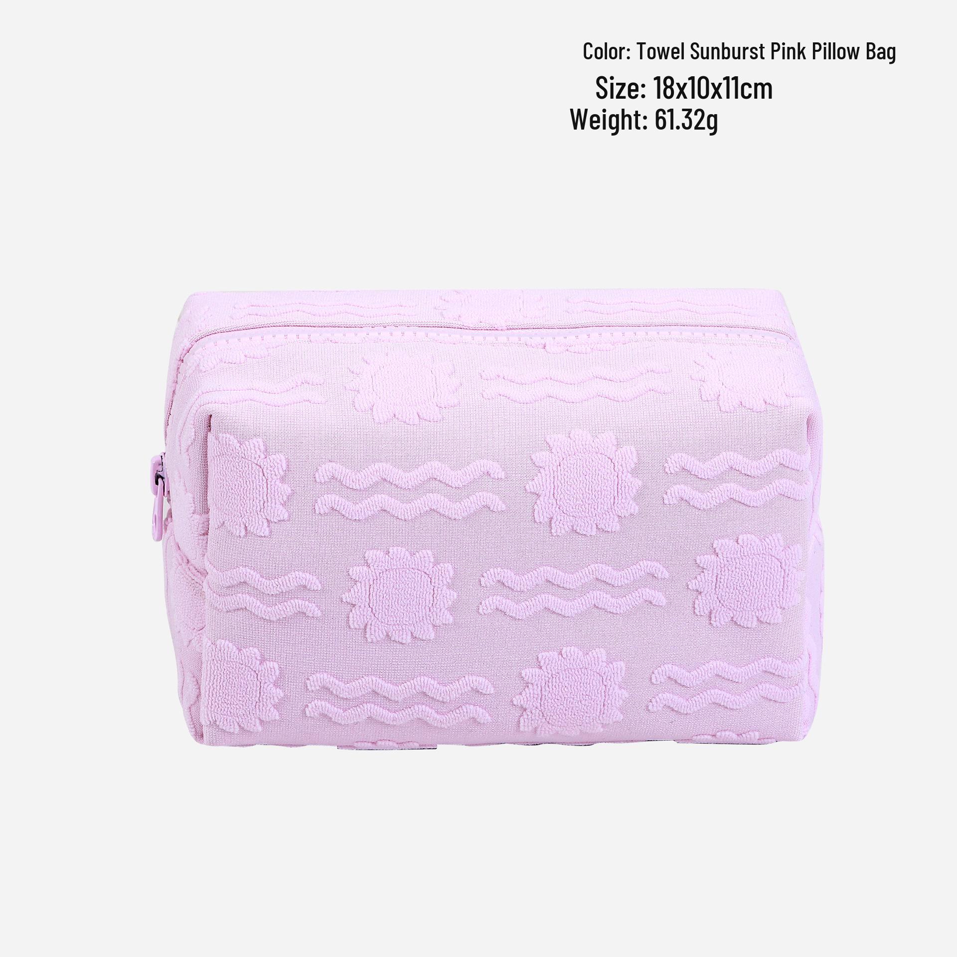 

Large Capacity Jacquard Fabric Makeup Bag, Portable Travel Clutch, Small Beauty Organizer