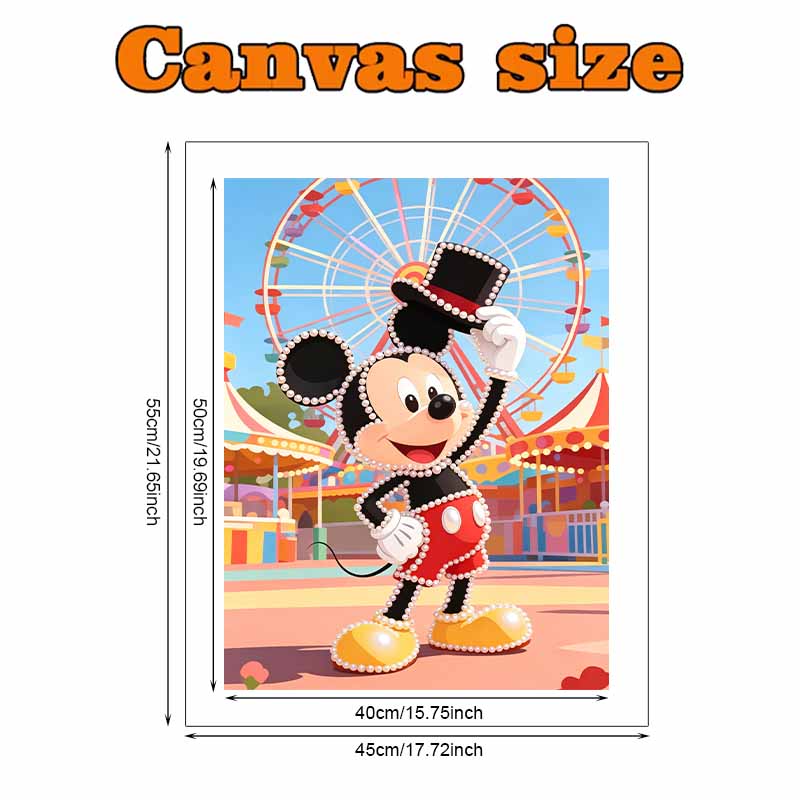 Disney Pearl Art Painting Mickey Mouse Carnival Home Wall Decor Art Crafts Handmade DIY Adult/Beginner Gift Creative Home Decor Frameless Wall Art