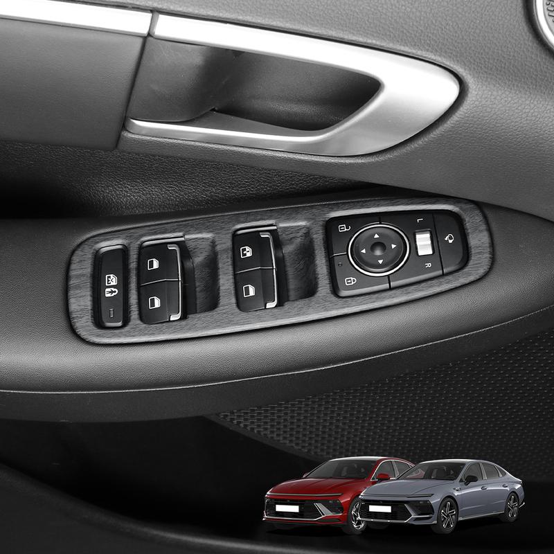 For Hyundai Sonata 2025 2026 Car Tuning Carbon Fiber ABS Car Armrest Window Button Cover Door Panel Trim Accessories LHD