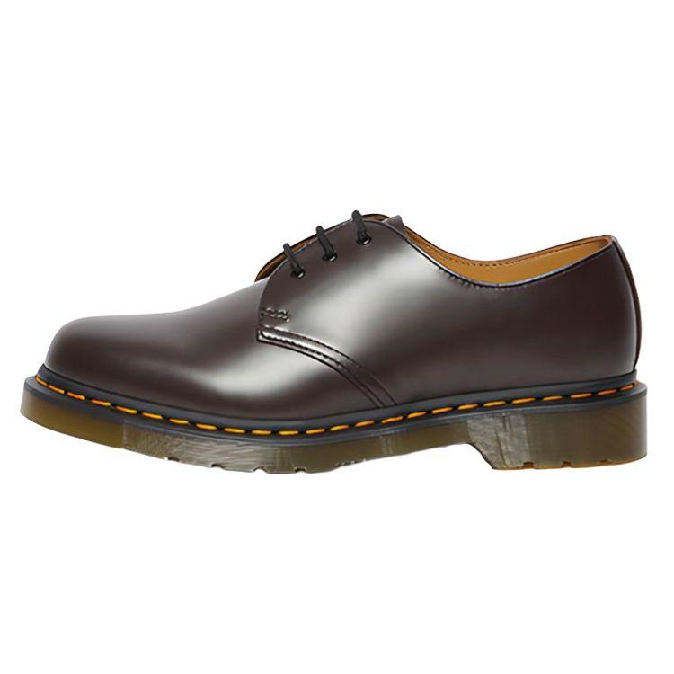 Dr. Martens 1461 Glossy 3 Eyelet Low Top Casual Shoes Unisex Casual Shoes Deep-Red 27284626