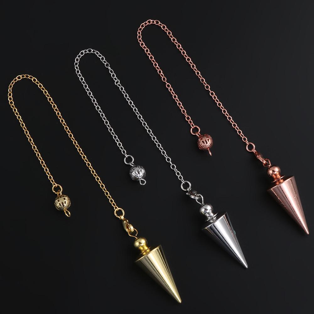 Metal Dowsing Pendulum for Divination Antique Copper Shuttle Spiritual Pendulo Radiestesia Healing Pendule Esoterics Jewelry