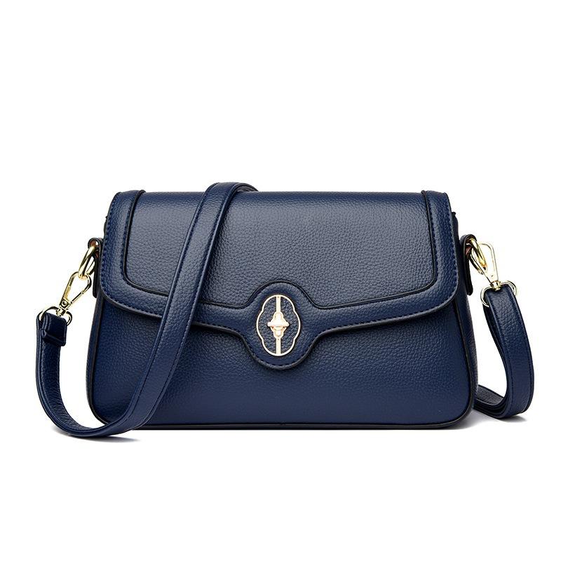 

Women s bag, high-end clamshell messenger bag, light luxury temperament, single shoulder women s backpack, fashionable and simple small square bag. синий