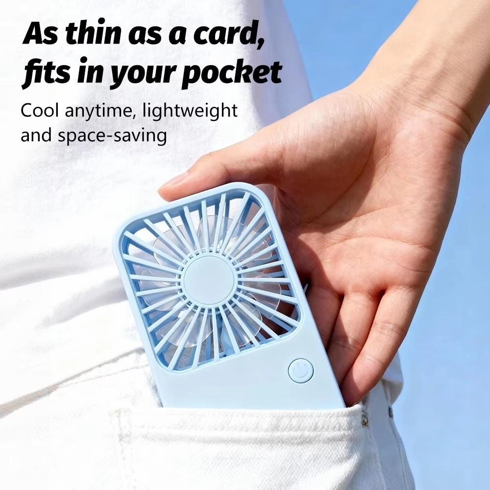 3 Speed Mini Handheld Fan USB Rechargeable Desktop Stand Fan Pocket Fan For Outdoor Travel