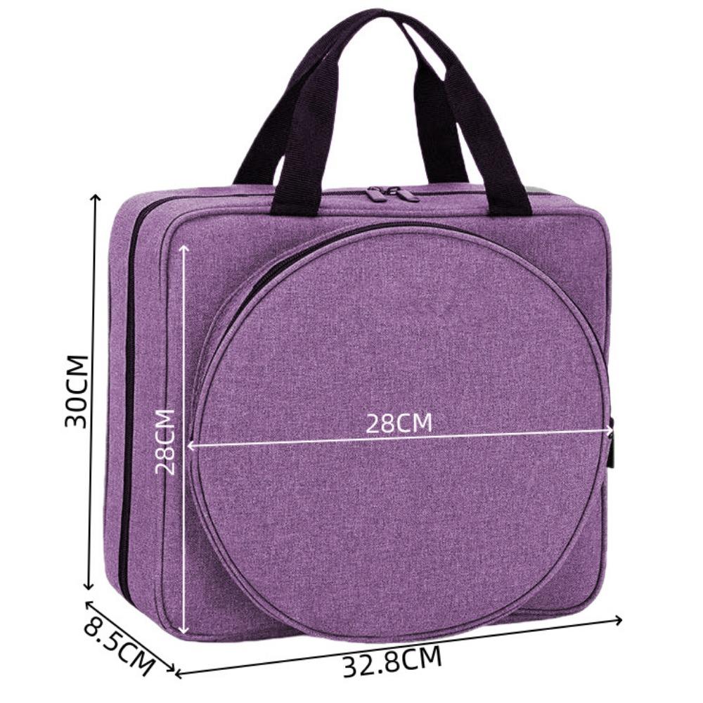 

Oxford Sewing Kit Bag Multiple Pockets Large Capacity Storage Tote Bag Square Embroidery Project Bag Embroidery Supplies фіолетовий